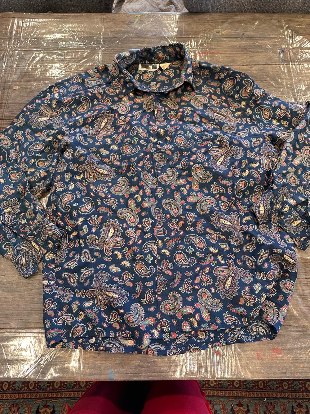Addiction Men's Navy Paisley Button-Down Shirt